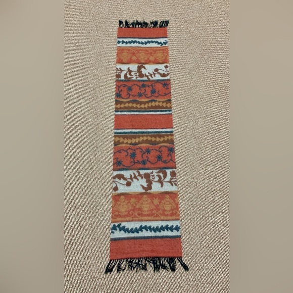 Vtg 1990s Y2K Soft Thick Premium Cashmere Wool Fringed Multi Patterned Scarf - Picture 8 of 14